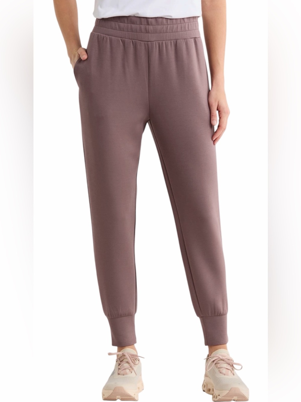 Z by Zella Whisper Knit Slim Joggers in Grey Plum Sz Large NWT